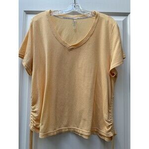 Calvin Klein T-Shirt Orange Side Ties Logo Short Sleeve Women’s‎ 2XL